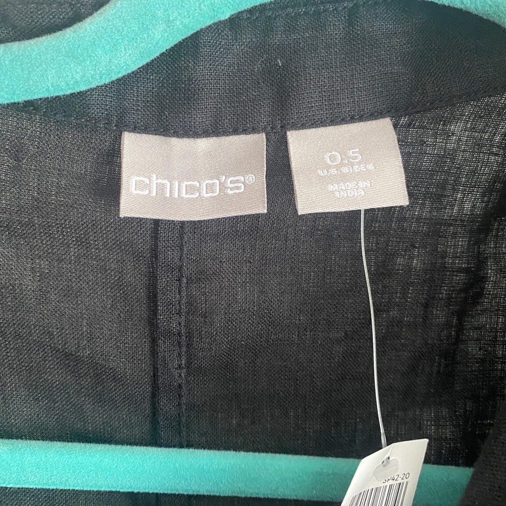 NWT Chico's Hi Low midi dress Black Long-Sleeve Button-Front Shirt Dress - Picture 3 of 11